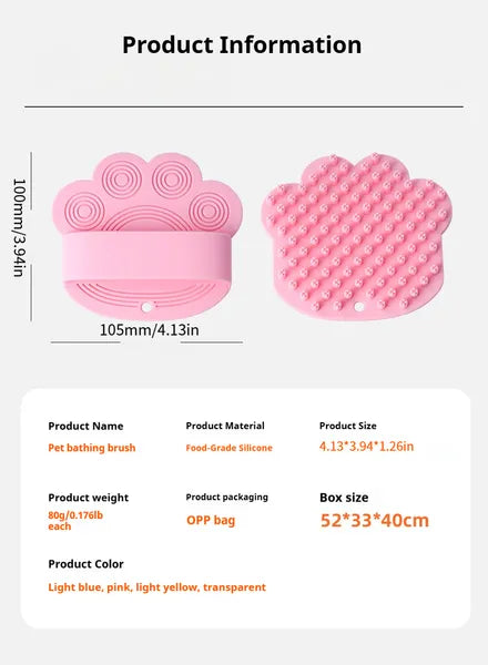 Pet Bath Comb Brush Soothing Massage Rubber