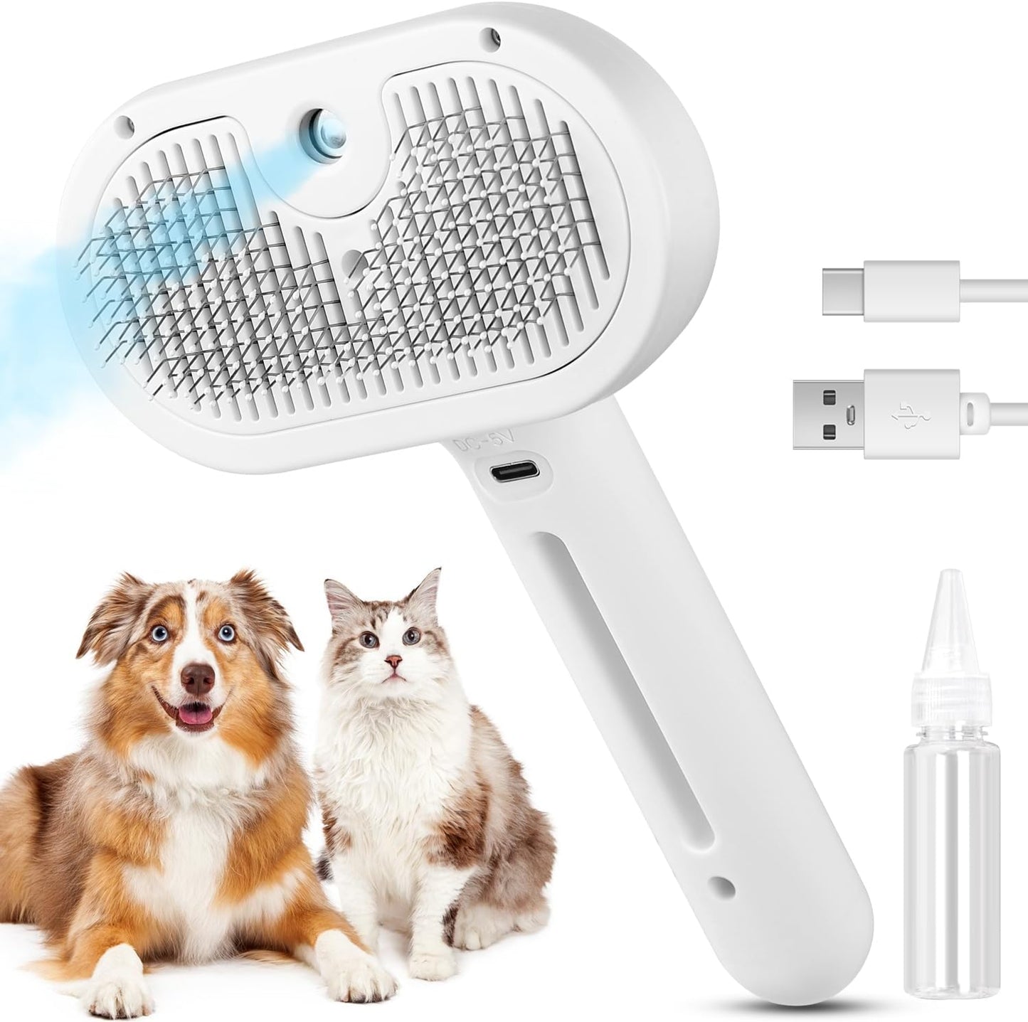 3 In 1 Cat Steam Brush, Pet Steam Brush , Hair Removal