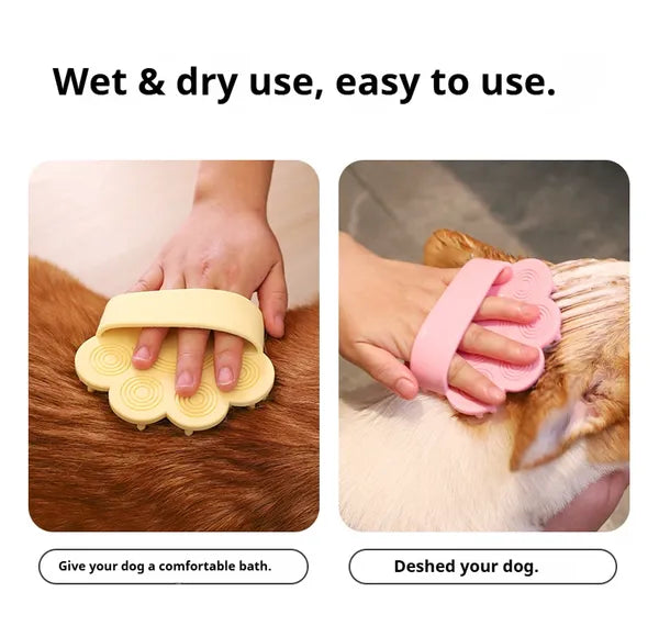 Pet Bath Comb Brush Soothing Massage Rubber